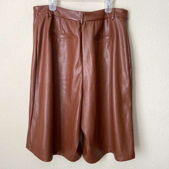 Anthropologie 3X Avec Les Filles Davina Faux Leather Culottes Shorts - Picture 7 of 8